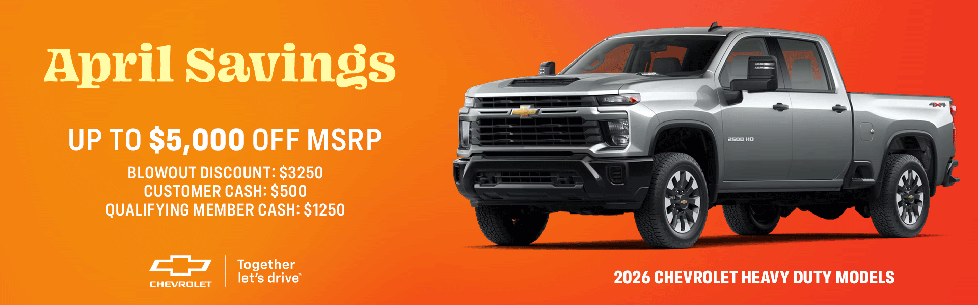 April savings Silver 2026 Silverado on offer