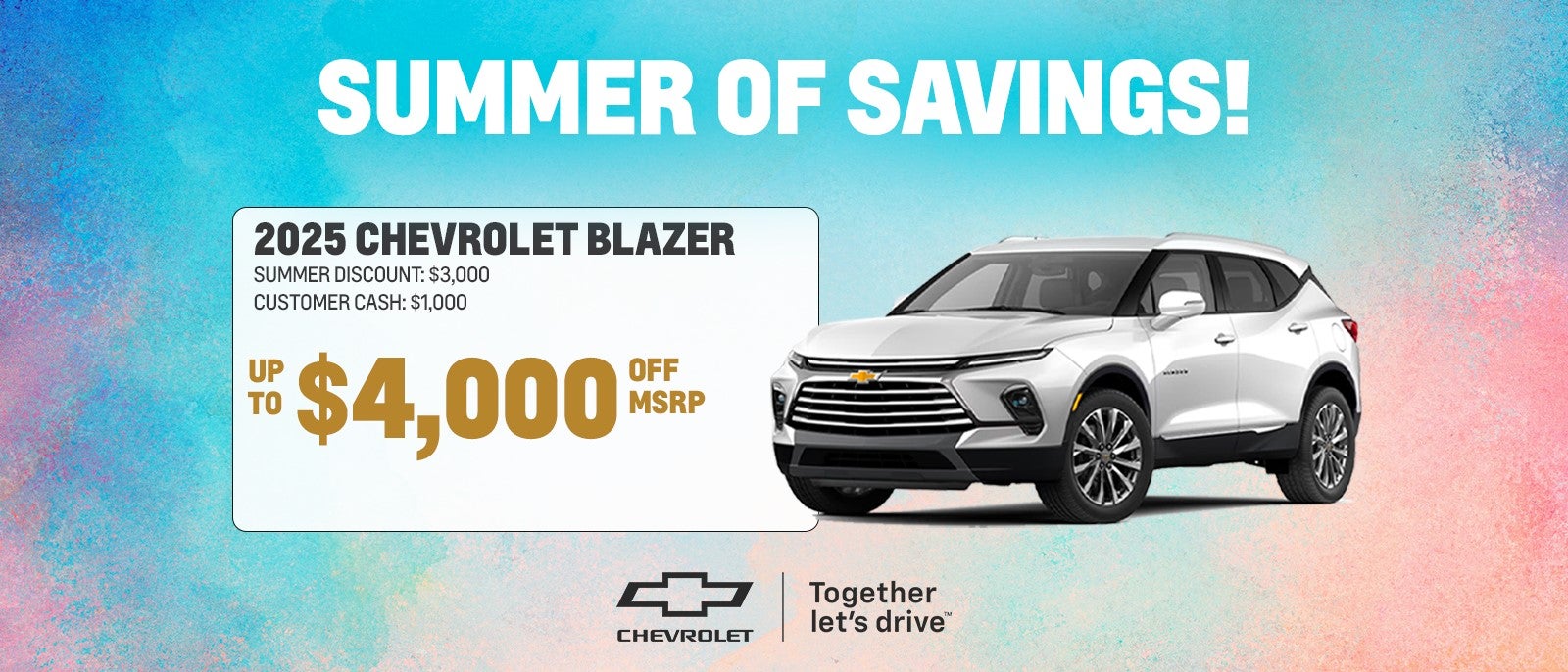 2025 Blazer Up To $4,000 Off MSRP
